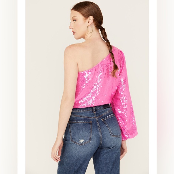 SALE! SHOW ME YOUR MUMU WOMEN'S SEQUINS LONG SLEEVE PARTY TOP - NWT - Picture 5 of 15